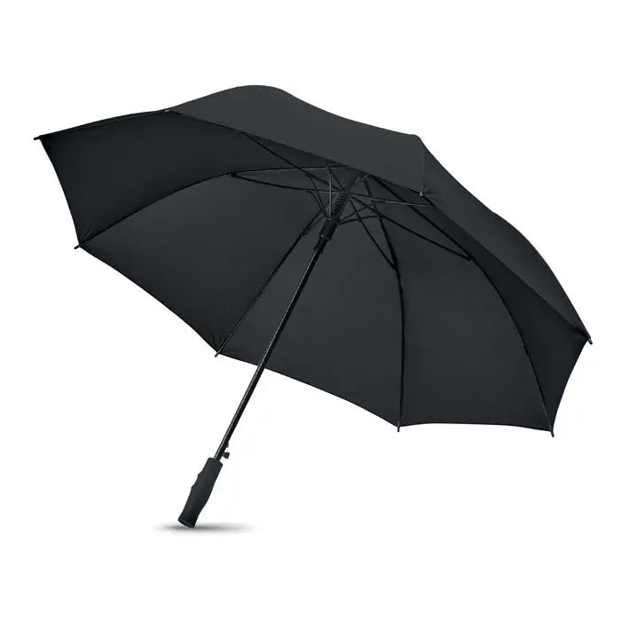 Umbrelă rezistentă la vânt 27 inch cu copertină și mâner negre, elegante și solide