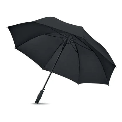 Umbrelă rezistentă la vânt 27 inch cu copertină și mâner negre, elegante și solide