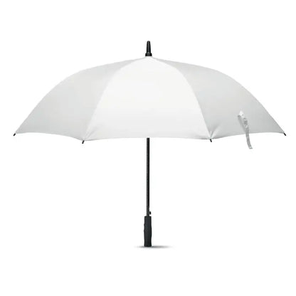 Umbrela rezistenta la vant alb cu design minimalist si maner negru pentru protectie golf 27 inch