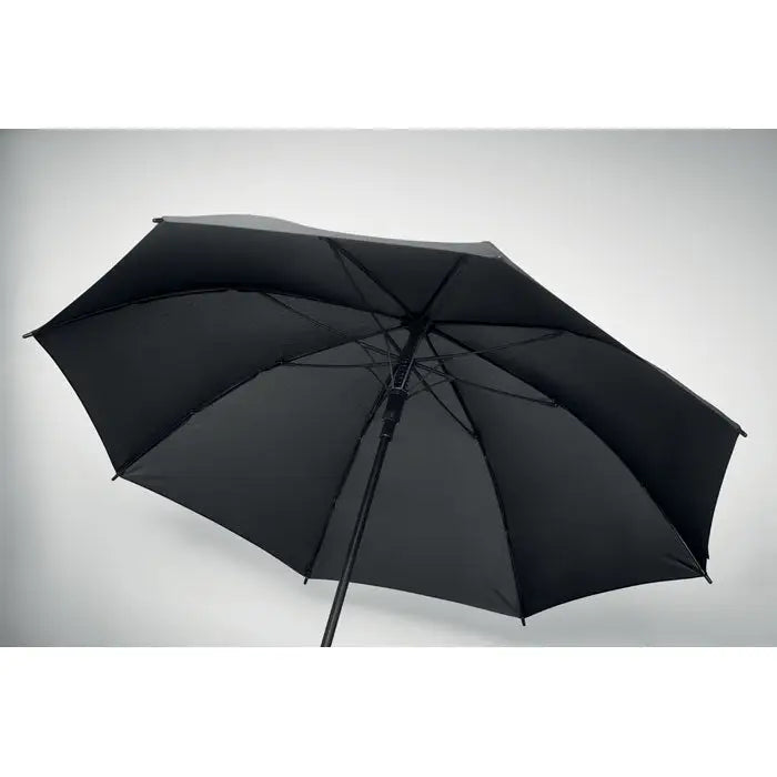 Umbrelă rezistentă la vânt de 23 inch neagră cu design minimalist și cadru robust din metal