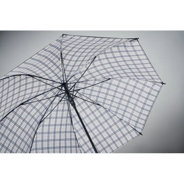 Umbrela rezistenta la vant de 23 inch cu design modern si model in carouri alb negru