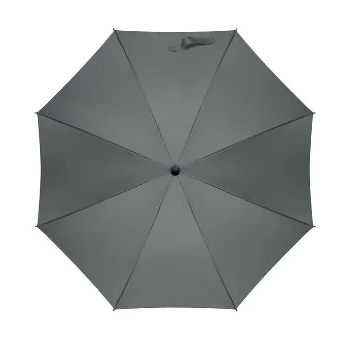 Umbrelă rezistentă la vânt de 23 inch, gri închis, design minimalist cu armături negre robuste