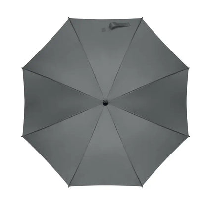 Umbrelă rezistentă la vânt de 23 inch, gri închis, design minimalist cu armături negre robuste