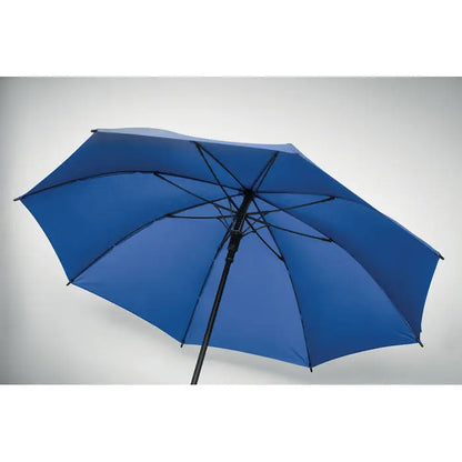 Umbrela rezistenta la vant de 23 inch albastra solida cu maner si cadru negru robust
