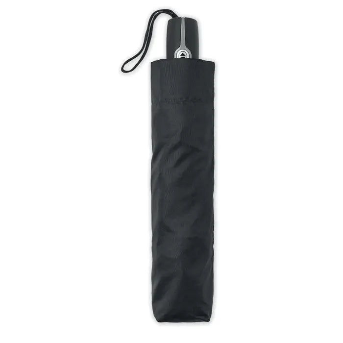 Umbrela rezistenta la vant de 27 inch neagra cu maner mat si husa din material textil asortata
