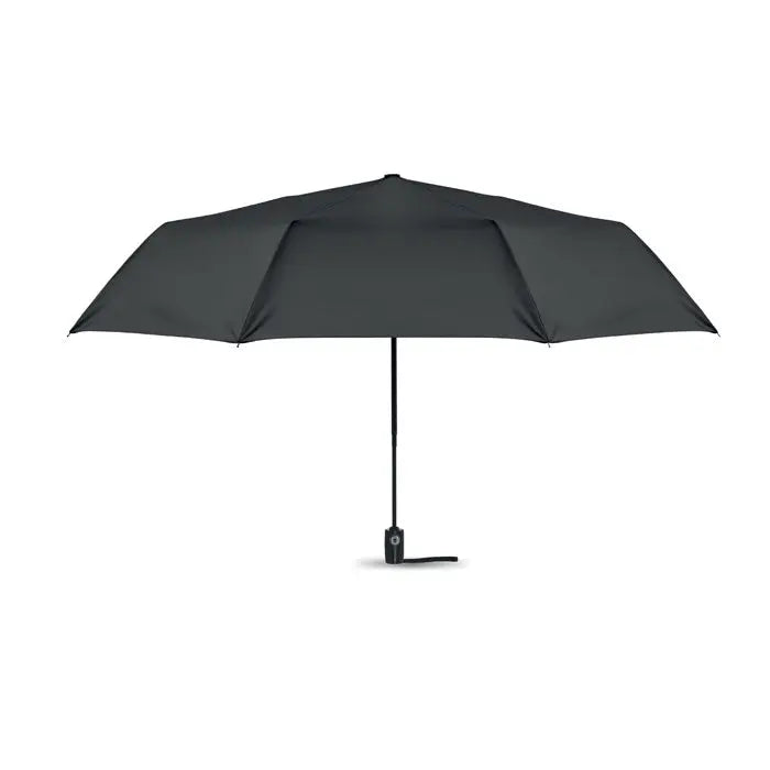 Umbrela rezistenta la vant de 27 inch neagra compacta cu design minimalist si maner rezistent