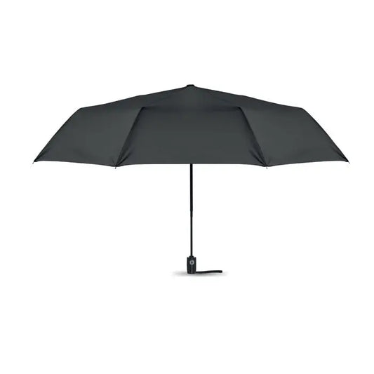 Umbrela rezistenta la vant de 27 inch neagra compacta cu design minimalist si maner rezistent