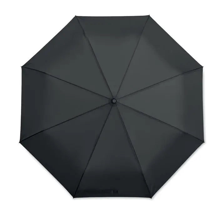 Umbrela rezistenta la vant de 27 inch compacta neagra cu design minimalist si panza neteda din material rezistent