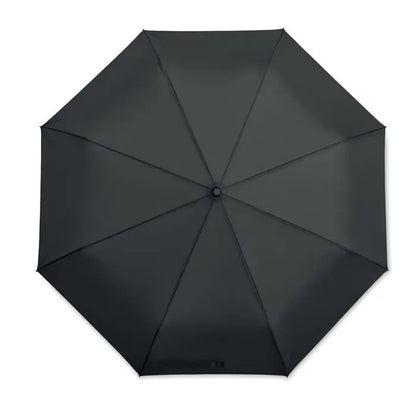 Umbrela rezistenta la vant de 27 inch compacta neagra cu design minimalist si panza neteda din material rezistent