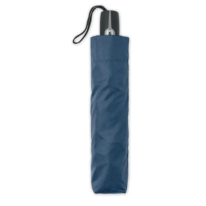 Umbrela rezistenta la vant de 27 inch in culoare bleumarin cu maner negru si argintiu si bucla de transport