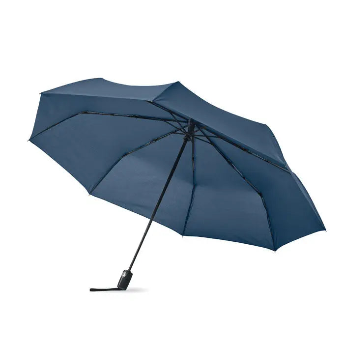 Umbrela rezistenta la vant de 27 inch, compacta, bleumarin, cu maner si tija neagra