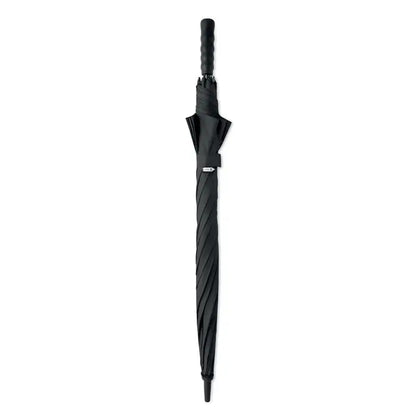 Umbrela rezistenta la vant de 27 inch neagra cu model rasucit texturat pe tija si maner ergonomic