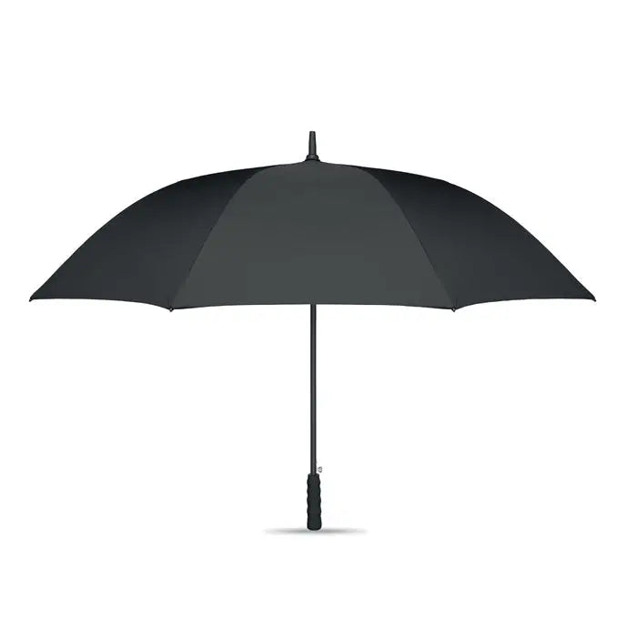 Umbrela rezistenta la vant de 27 inch neagra cu design solid si maner texturat pentru prindere sigura