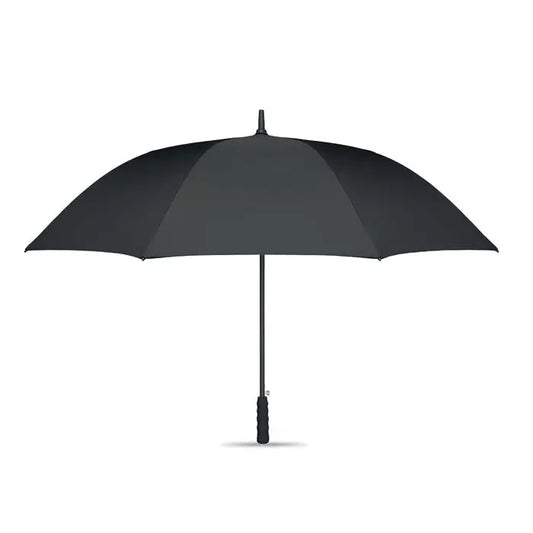 Umbrela rezistenta la vant de 27 inch neagra cu design solid si maner texturat pentru prindere sigura