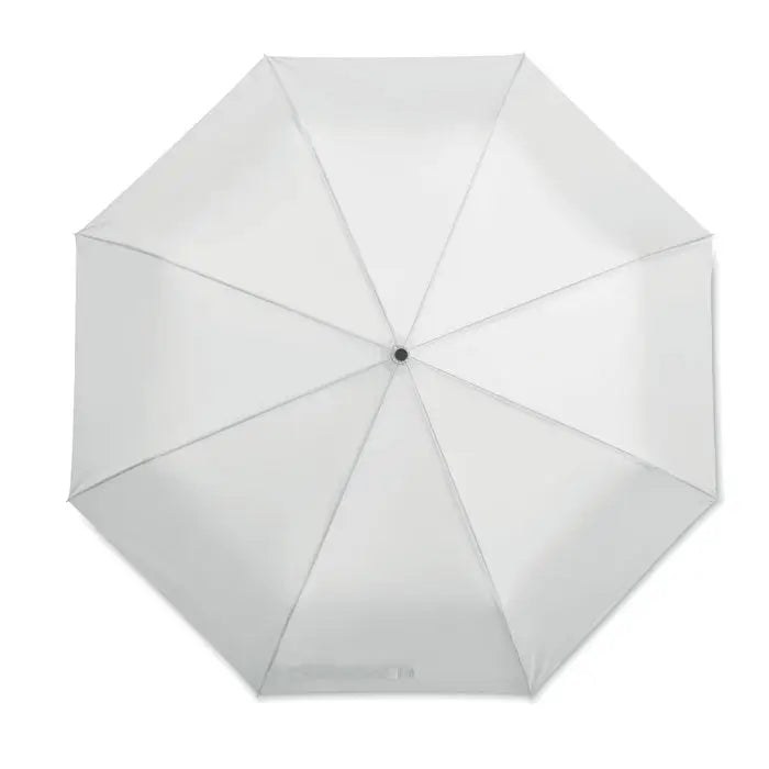 Umbrelă rezistentă la vânt de 27 inch albă, minimalistă, cu material neted și sârme metalice subțiri