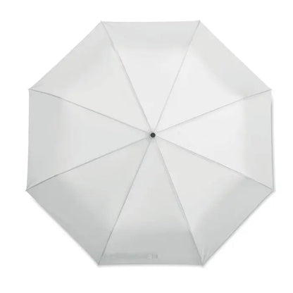 Umbrelă rezistentă la vânt de 27 inch albă, minimalistă, cu material neted și sârme metalice subțiri