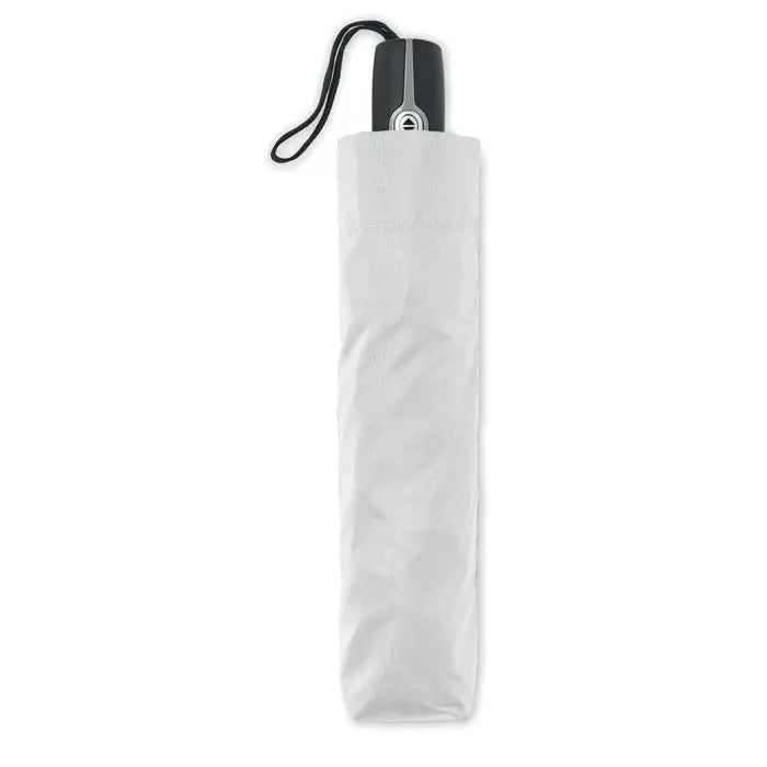 Umbrela rezistenta la vant de 27 inch compacta neagra si argintie cu husa din material textil