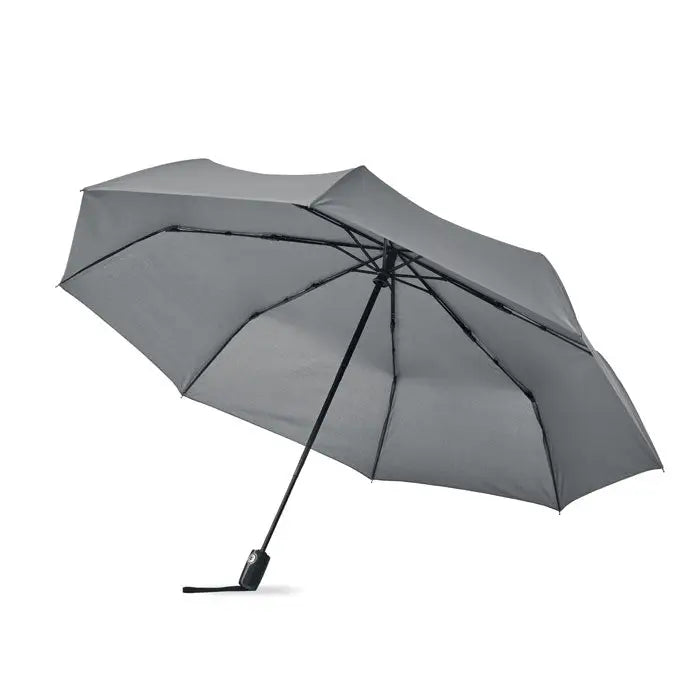 Umbrela rezistenta la vant de 27 inch gri cu maner si cadrul negru rezistenta si compacta