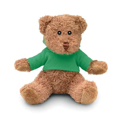 Ursulet plus maro din plus cu hanorac verde ideal pentru joaca si decor copii