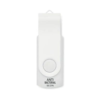 Usb antibacterian de 16 gb alb cu design rotativ si eticheta anti bacterial iso 22196