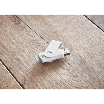 Usb antibacterian de 16 gb alb cu design minimalist si conector metalic pentru stocare sigura si portabila