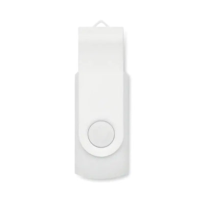 Usb antibacterial de 16 gb alb din plastic cu design minimalist si buton circular pe fata