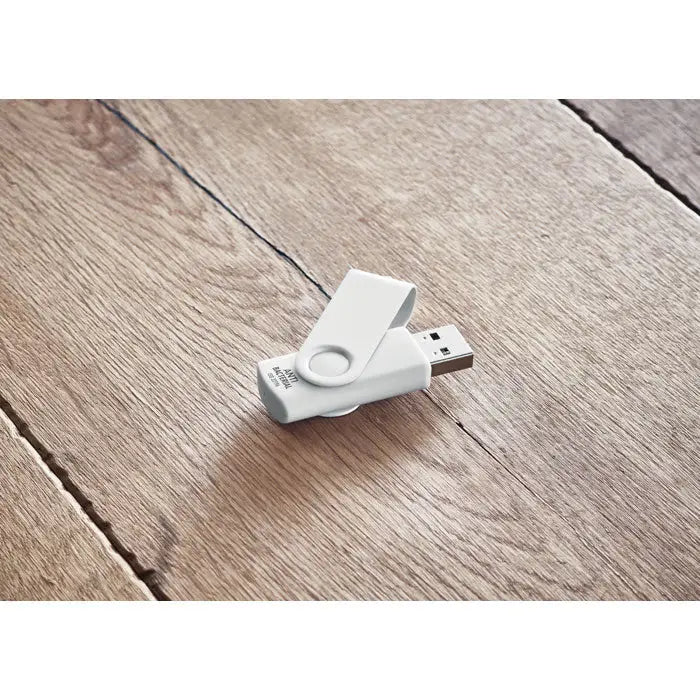Usb flash drive alb antibacterian de 16 gb cu design rabatabil si conector metalic