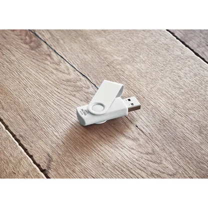Usb flash drive alb antibacterian de 16 gb cu design rabatabil si conector metalic