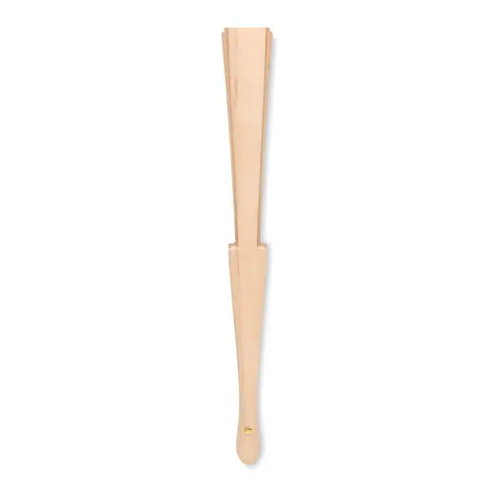 Ventilator de mana din lemn neterminat cu finisaj natural deschis si design simplu si curat