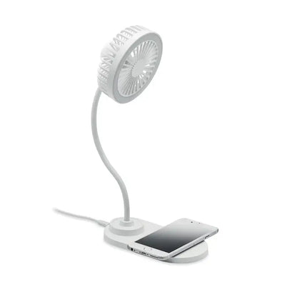 Ventilator incarcator de birou cu lumina lampă albă flexibilă cu ventilator integrat și încărcare telefon