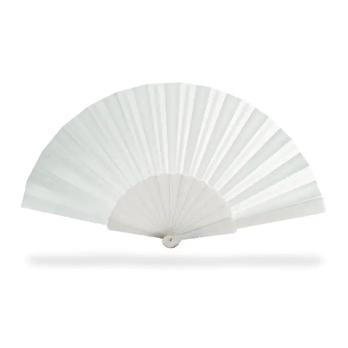 Ventilator manual alb, evantai pliabil, design minimalist, finisaj lucios si neted pentru racorire usoara