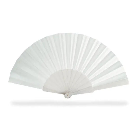 Ventilator manual alb, evantai pliabil, design minimalist, finisaj lucios si neted pentru racorire usoara