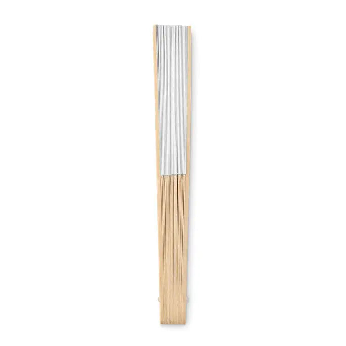 Ventilator manual traditional folding fan with light wood bamboo ribs and white paper face for cooling use