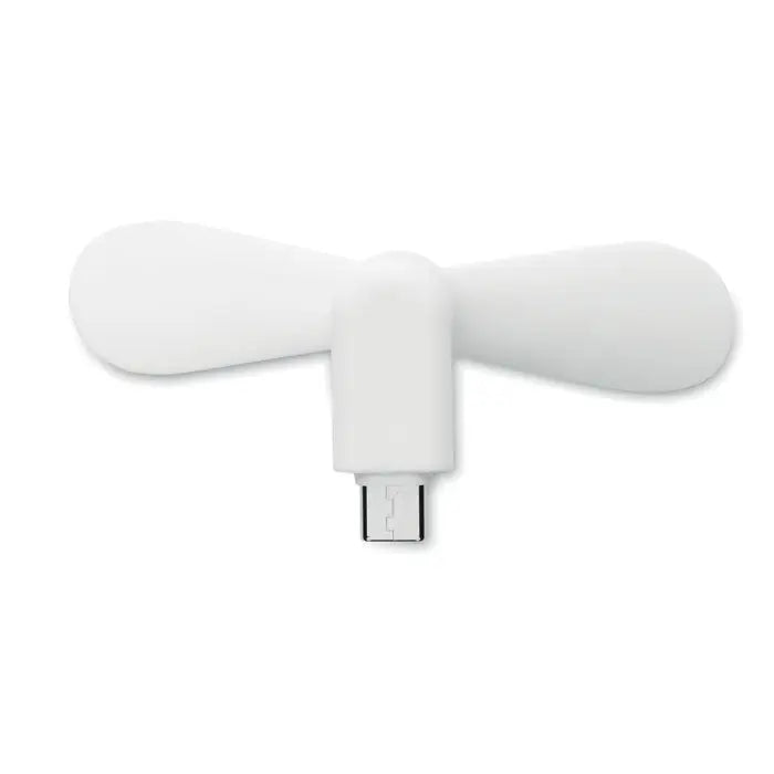 Ventilator portabil usb-c alb cu ventilator usb alimentat, lame netede si corp compact din plastic