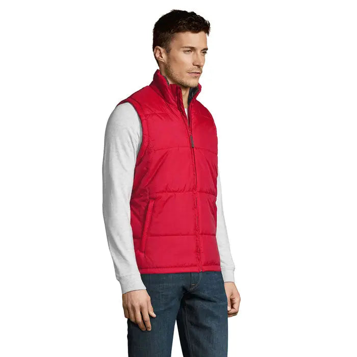 Vesta matlasata rosie warm caps cu fermoar integral si doua buzunare frontale pentru caldura suplimentara