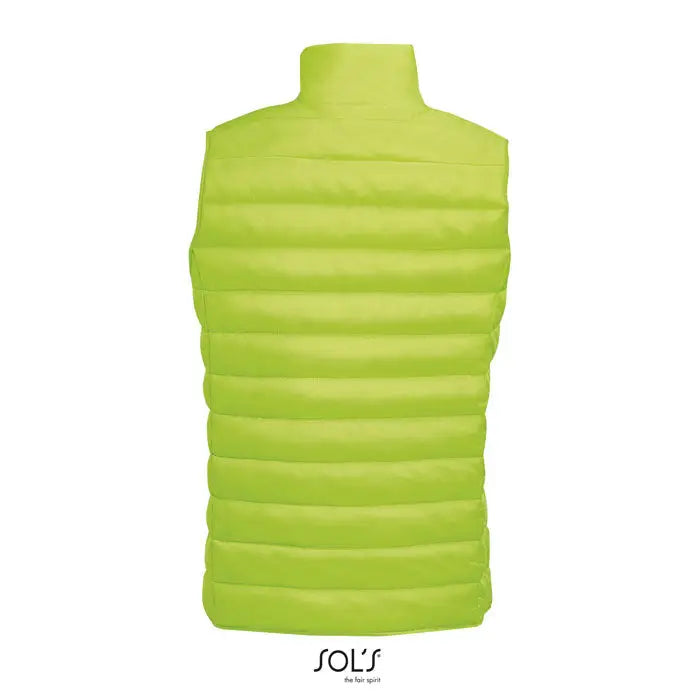 Vestă bărbați lime verde WAVE Incalzitoare pentru corp cu quilting orizontal și guler înalt