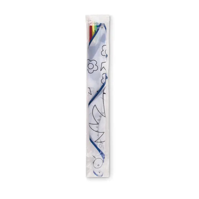 Zmeul pentru copii set colorat de creioane in teaca din plastic transparent cu ilustratii albastre si negre